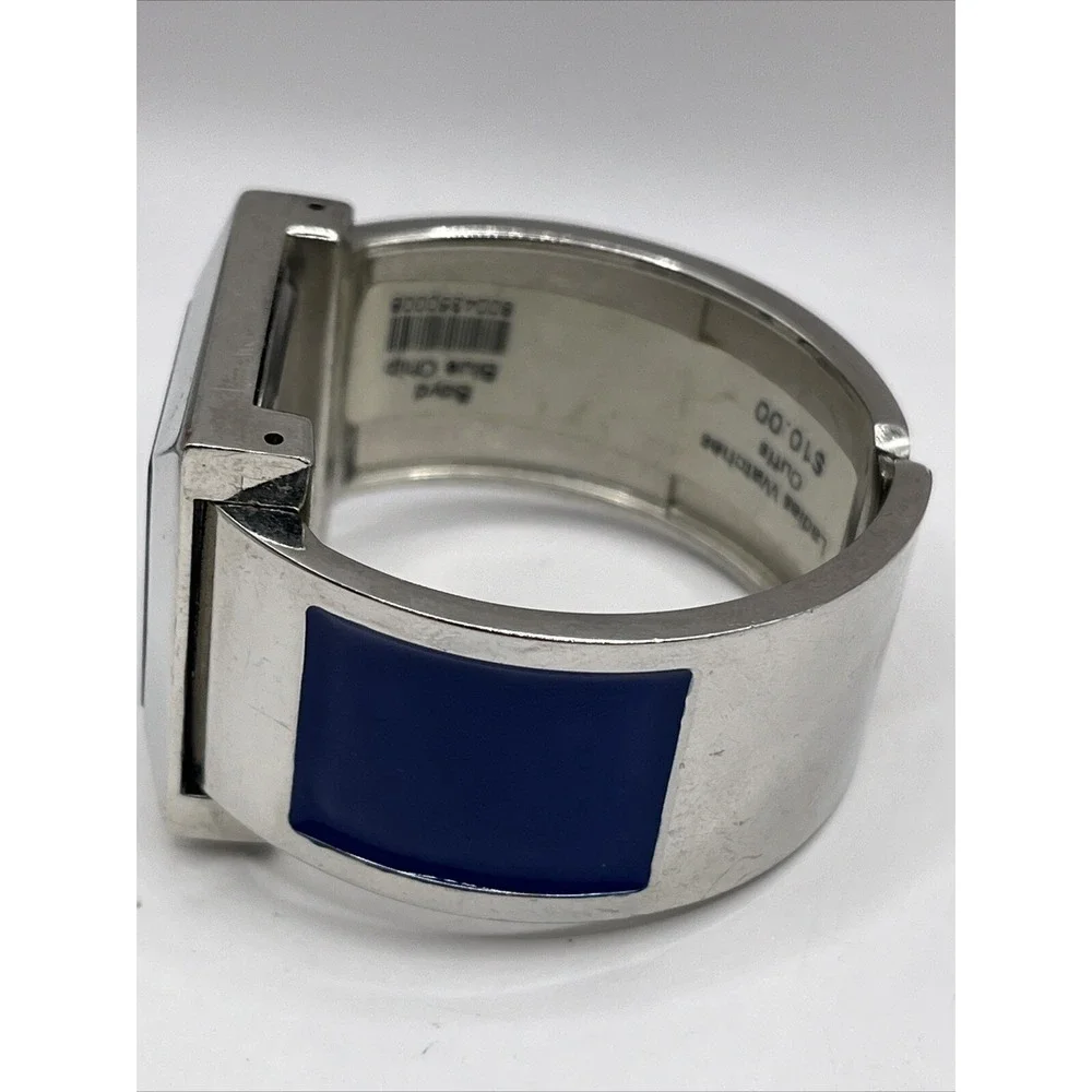 Via Nova Women's Quartz Watch Silver‎ & Blue Bangle Band 33mm Case- New Battery